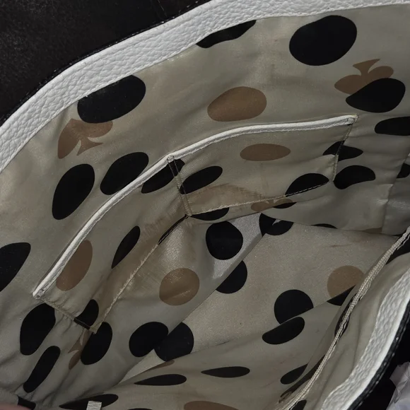 Kate Spade Black and Cream Leather Tote Bag - Picture 2 of 12